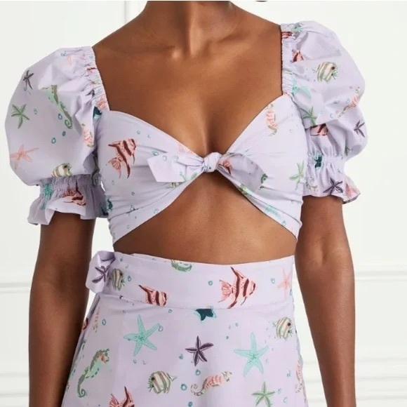 Hill House Matching Set Med: Mirabel Skirt & Isabella Top - Sea Creature Print - Picture 3 of 6